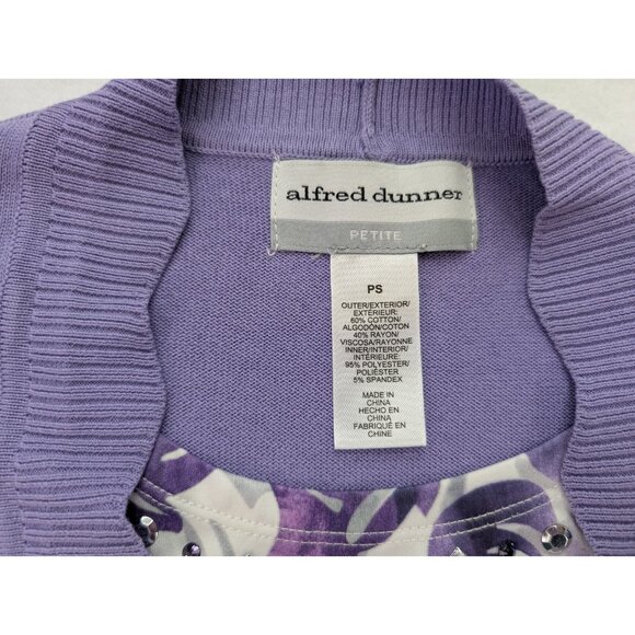 Alfred Dunner Women's Sweater Size PS Purple 2-For Cardigan Twinset NEW - Picture 4 of 11